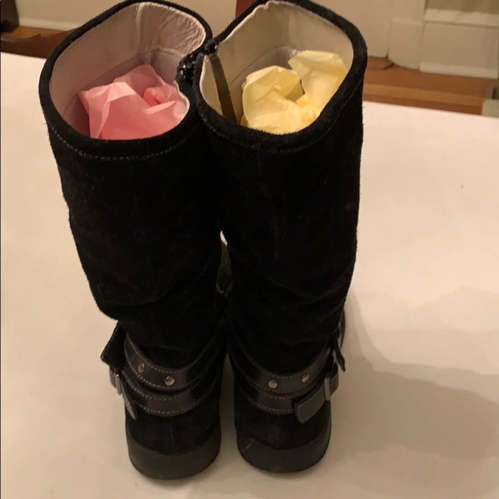 Girl’s Black Suede Boots Size 4 - Picture 3 of 4